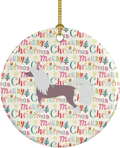 Vista 39 de Caroline's Treasures Affenpinscher - Adorno de cerámica con texto en inglés "Merry Christmas", multicolor para colgar en el árbol de Navidad