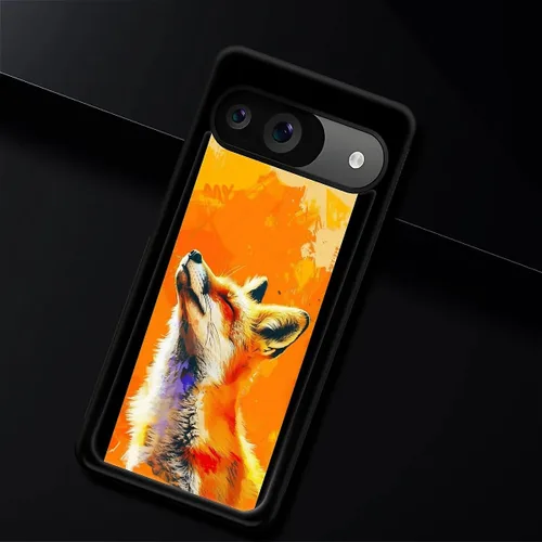 Vista 1554 de Compatible con Google Pixel 4A 5G Mobile Case Creative Acrylic Panel trasero Silicona Protección Grip especialmente diseñado para Google Pixel 4A 5G