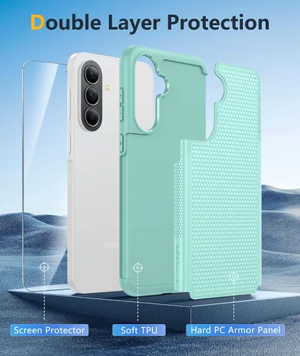 Vista 613 de FNTCASE Funda para iPhone 17 Pro: Fundas delgadas translúcidas de color azul claro compatibles con MagSafe, protección completa de la cámara