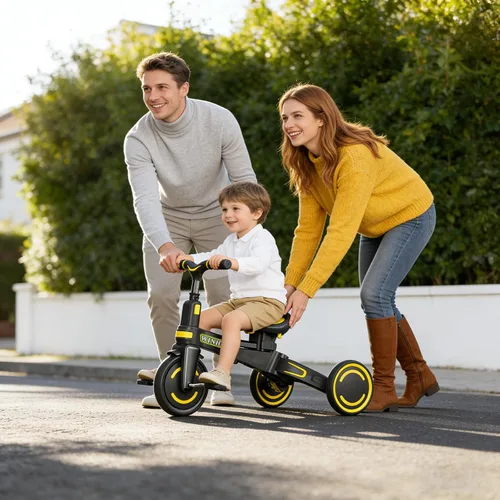 Vista 8 de WinHope Triciclo de empuje 9 en 1 para niños pequeños de 1 a 3 años, triciclo convertible para niños con asa de empuje y cinturón de seguridad