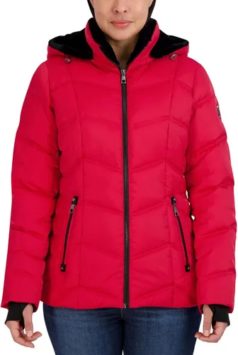 Vista 7 de Nautica - Chaqueta corta acolchada con diseño de cheurón para mujer Negro