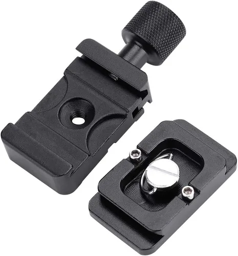 Vista 7 de Bewinner Mini placa de liberación rápida con tornillo de 1/4 pulgadas, cámaras de montaje rápido soporte base clip trípode accesorio para amantes