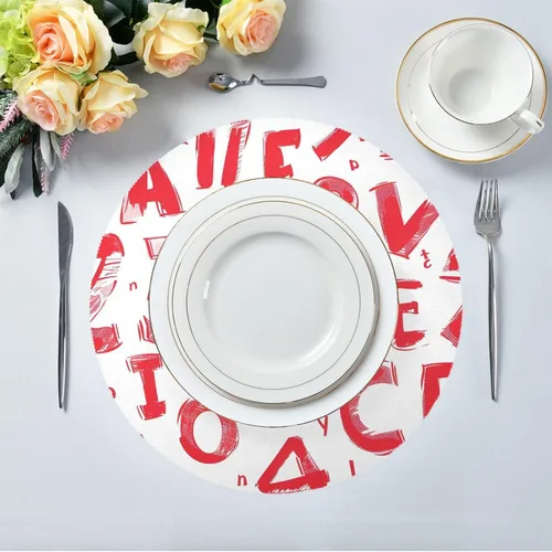 Vista 5 de Red Alphabet Numbers placemats Round Reusable placemat for Baby 15x15 in manteles redondos para mesa