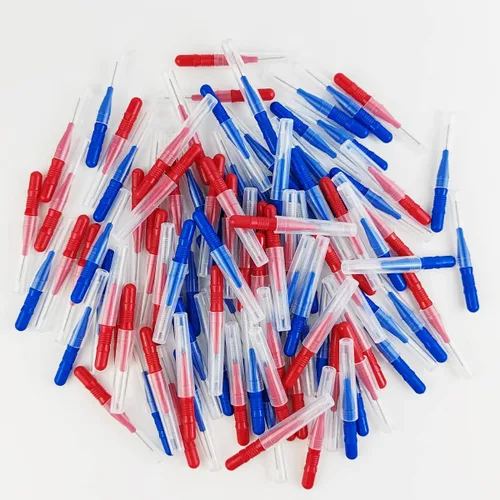 Vista 5 de GXXMEI 250PCS Braces Dental Brush Flosser para limpiador Interdental Cepillo Palillo de dientes Dental Cabeza de hilo dental Higiene Dental Higiene