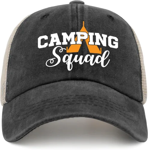 Vista 9 de Camping Squad Golf Hat Youth Golf Hat AllBlack Mens Hats Gifts for Daughter Sun Caps