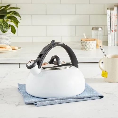 Vista 6 de Cuisinart CTK-EOS2W Peak - Tetera de 2 cuartos de galón, haz 2 cuartos de agua hirviendo en esta clásica tetera de té, silbato para señalar que