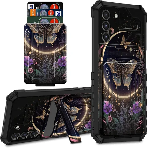 Vista 23 de Funda para teléfono Samsung Galaxy A03S Galaxy A03S Funda tipo cartera con tarjetero y soporte de doble capa de PC duro TPU suave cubierta