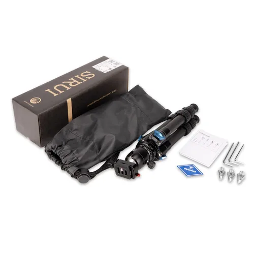 Vista 6 de SIRUI AM-223 Trípode de fibra de carbono para cámara, mini trípode compacto de viaje con cabeza de bola B-00K de 360°, placa de liberación rápida