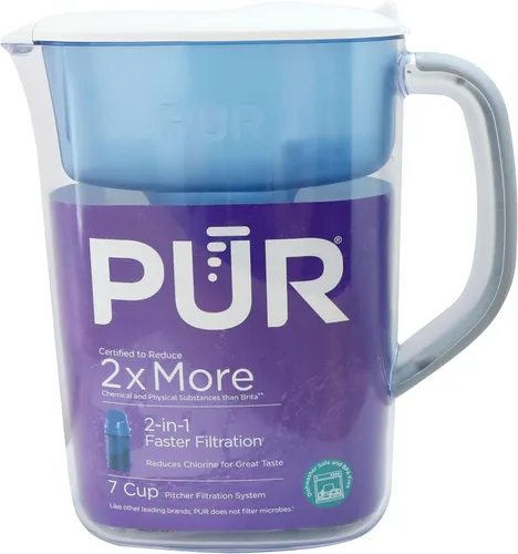 Vista 11 de PUR Jarra de agua de 7 tazas, 1 filtro original, limpiador, agua de gran sabor, apta para lavavajillas, potente, filtración más rápida, diseño