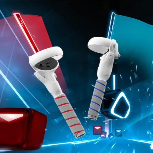 Vista 7 de ZYBER Handle Attachment for Oculus Quest 2 Controller Grips VR Golf Club Adapter Beat Saber Supernatural Compatible with Meta Quest 2 Accessories