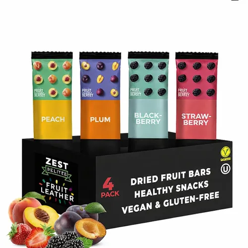 Vista 11 de Barras de fruta seca de Zest Delites, aperitivos de cuero de fruta, paquete de aperitivos saludables para adultos y niños, Lavashak, vegano, tiras