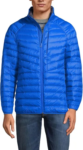 Vista 3 de Lands' End Chaqueta de plumón con capucha ultraligera y plegable para hombre