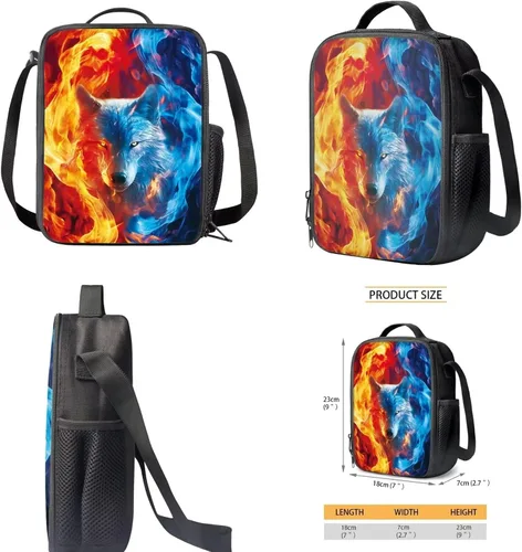 Vista 45 de FOR U DESIGNS Fuego baloncesto impreso niños escuela mochilas viaje mochila libro bolsa
