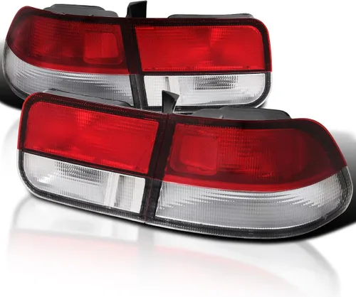 Vista 10 de SPEC-D TUNING Luces traseras de lentes ahumadas rojas compatibles con Honda Civic Coupe 1996-2000 de 2 puertas, conjunto de par izquierdo + derecho