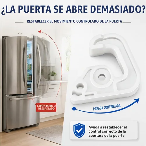 Vista 2 de 4620JJ2009A Tapón de puerta de refrigerador para LG Electronics y Kenmore