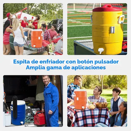 Vista 4 de 3 piezas de repuesto de grifo de agua con botón, reutilizable, compatible con enfriador de agua Igloo de 2, 3, 5 y 10 galones, sin BPA, grifo