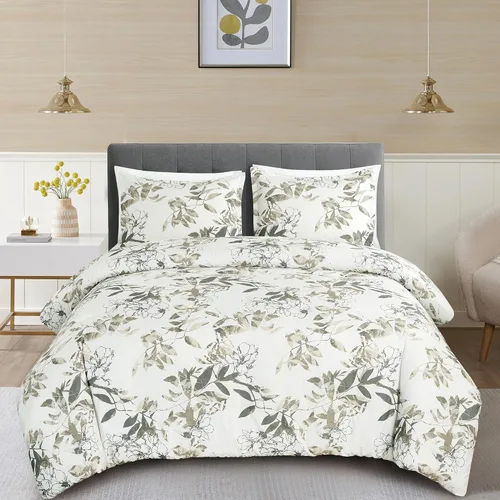 Vista 20 de Chezmoi Collection Azura Juego de Edredón Floral de 2 Piezas Tamaño Individual - Juego de Ropa de Cama de Microfibra Estampada Ligera Multicolor