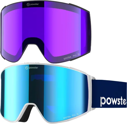 Vista 6 de Ski Goggles Snow OTG Snowboard Goggles Magnetic Interchangeable Lens Frameless UV Protection Anti-fog mobile Skating