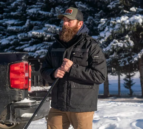 Vista 3 de Cat erpillar - Parka con aislamiento pesado para hombre, transpirable, resistente al agua, con capucha extraíble y cremallera
