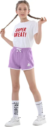 Vista 36 de Rolanko Pantalones cortos activos de delfín para niñas, paquete de 3 unidades, ciclismo, correr, verano, playa, atletismo, deportes, 4-14 años
