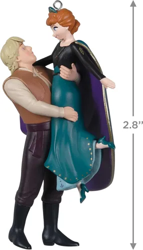 Vista 5 de Hallmark Keepsake Adorno de Navidad de plástico 2022, Disney Frozen 2 Anna y Kristoff