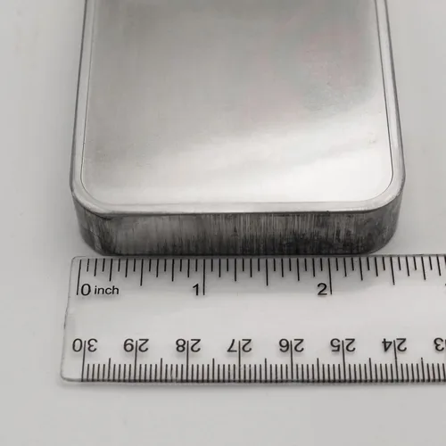 Vista 6 de Barra de aluminio de 1 libra .999 Pisapapeles puro Diseño de elementos con certificado de autenticidad