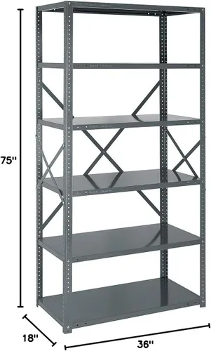 Vista 84 de Quantum QSBU-245BK Heavy Duty Shelving Unit with (7) Shelves and (24) QUS245 Black Bins for Garage Warehouse Storage Distribution 400 lb Load