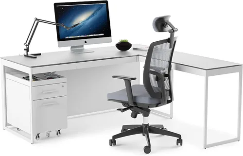 Vista 9 de BDI Furniture Centro 6407 - Archivador con 2 cajones, armario de almacenamiento debajo del escritorio para el hogar u oficina con cajón de archivos