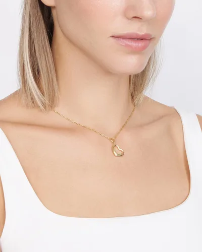 Vista 2 de Jewelry Atelier Collares de corazón rellenos de oro, dije de corazón relleno de oro amarillo de 14 quilates con cadena de clip sólida para mujer