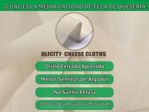 Vista 4 de Olicity Rollo de tela de queso, grado 100, 3 x 30 pies, 90 pies cuadrados