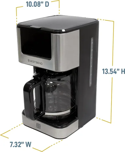 Vista 6 de West Bend Cafetera de goteo que prepara caliente o helado, programable con selector de fuerza de preparación, apagado automático y 6 funciones