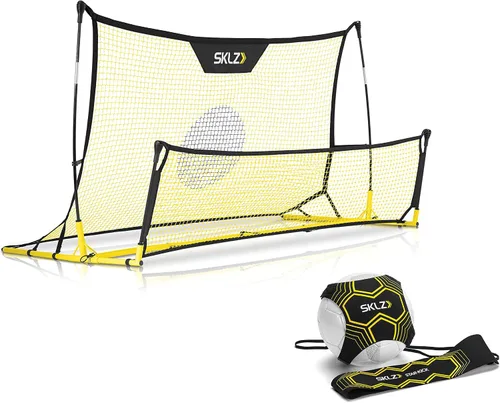 Vista 10 de SKLZ Quickster Entrenador de fútbol – Rebotador de pelota de doble cara para pasar, recibir y practicar atrapamiento – Red de rebote grande
