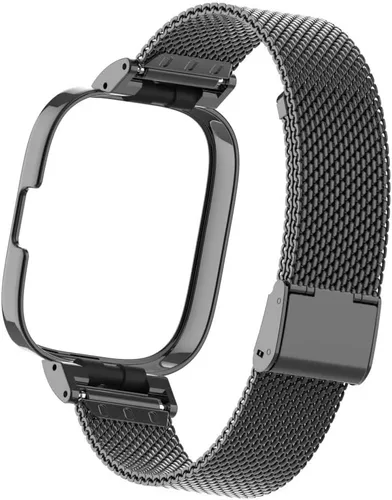 Vista 6 de HOPMC - Correa de repuesto clásica con marco de metal y hebilla de malla de acero inoxidable para Redmi Watch 3