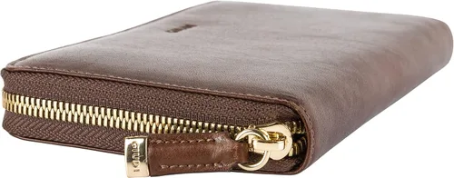 Vista 7 de Giudi Elegante cartera para mujer Hecho en Italia Cuero auténtico Gran capacidad Bolso para mujer para tarjeta y dinero Organizador delgado