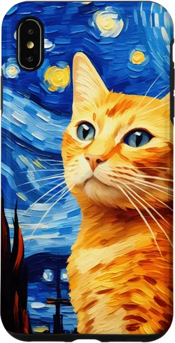 Vista 11 de Orange Tabby Cat Starry Night Vincent Van Gogh - Carcasa para iPhone 17
