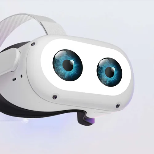 Vista 3 de KCD Calcomanía para controlador de auriculares de realidad virtual, Oculus Quest 2 ojos frontales, color azul