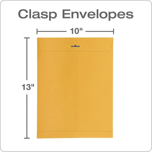 Vista 2 de Quality Park sobres con broche de 10 x 13, adhesivo engomado activado por humedad para sello seguro permanente, papel de 28 lb, marrón kraft