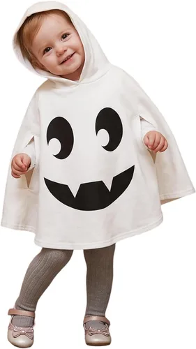 Vista 9 de Toddler Baby Ghost Costume Cute Hooded Cape Halloween Costumes B-Blanco