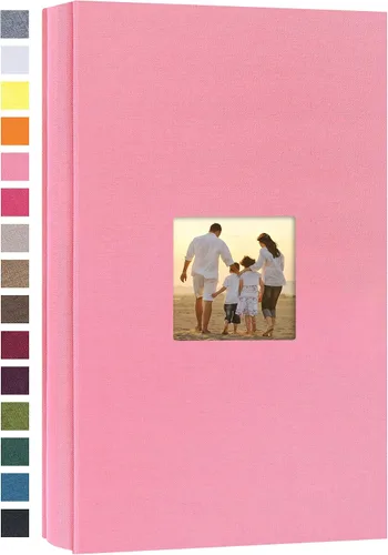 Vista 13 de potricher - Álbum de fotos pequeño para 100 fotos de 4 x 6 pulgadas, con portada de lino con foto, familiar, para bodas, aniversarios, bebés o Beige
