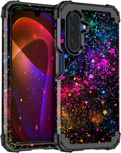 Vista 21 de Miqala Funda para Galaxy A14 5G, que brilla en la oscuridad, tres capas, resistente, a prueba de golpes, protección completa, parachoques