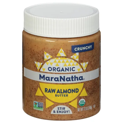 Vista 6 de MaraNatha Mantequilla cremosa orgánica de almendras crudas, tarro de 12 onzas
