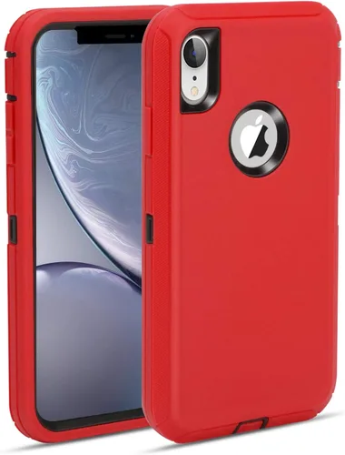 Vista 12 de MAXCURY Funda para iPhone XR, funda protectora de cuerpo completo resistente con absorción de golpes para iPhone 10R, parachoques de PC duro +