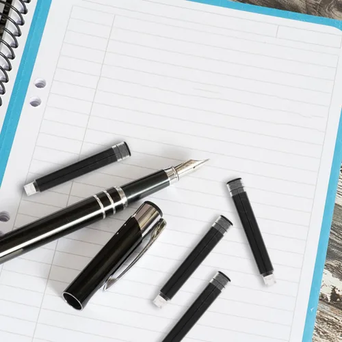 Vista 9 de Black Fountain Pen Ink Refills, Portable Plastic Cartridges