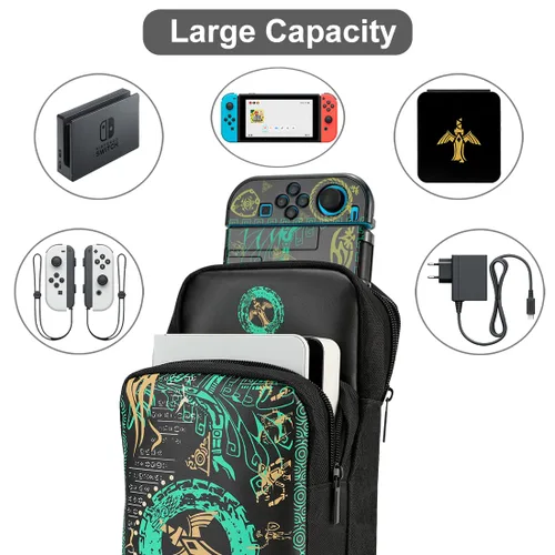 Vista 3 de imeux Cute Travel Bag for Nintendo Switch, Lite, OLED, Steam Deck - Small Sling Portable Backpack Carrying Crossbody Shoulder Gaming Storage Case