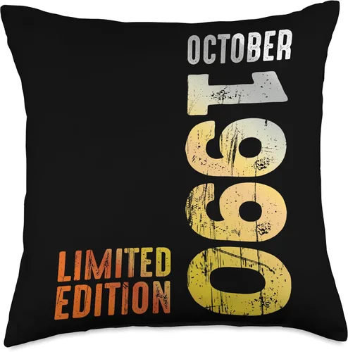 Vista 4 de Since October 1990 Retro 1990 Vintage 1990 October Throw Pillow