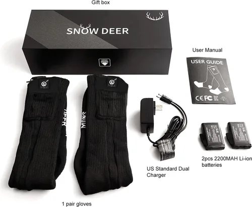 Vista 7 de SNOW DEER Calcetines calefactables, calentador de pies eléctrico con batería recargable para hombres y mujeres, invierno, esquí, caza, camping