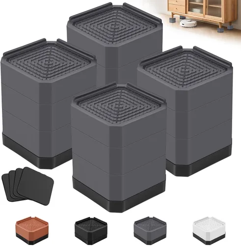 Vista 14 de Elevadores de cama para muebles – Elevador de bloque rectangular ajustable para elevar 1.5-3 pulgadas y 4.3 pulgadas camas, mesas, sofás
