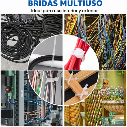 Vista 7 de Bridas para Cables, RAZCC 1200 piezas Bridas para Cables de 8 Pulgadas, Bridas de Alambre de Plástico Blanco Resistentes con Resistencia a