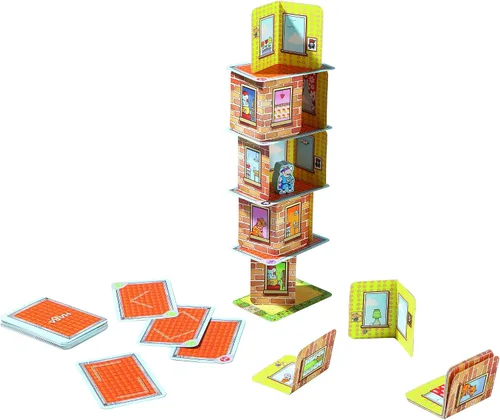 Vista 4 de Haba Rhino Hero, un heroico juego de cartas para niños de 5 años en adelante, triple ganador de premios
