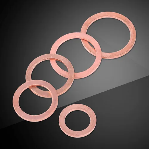Vista 3 de 150pcs Copper Flat Washer Assortment Kit in Storage Box Plain Metal Spacers for Electrical Thermal Conductivity Load Distribution Screw Preload